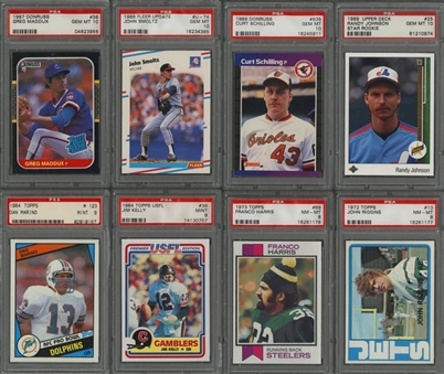 1972-1991 Topps and Assorted Brands Baseball and Football Hall of Fame Rookie Cards PSA-Graded Collection (9 Different)